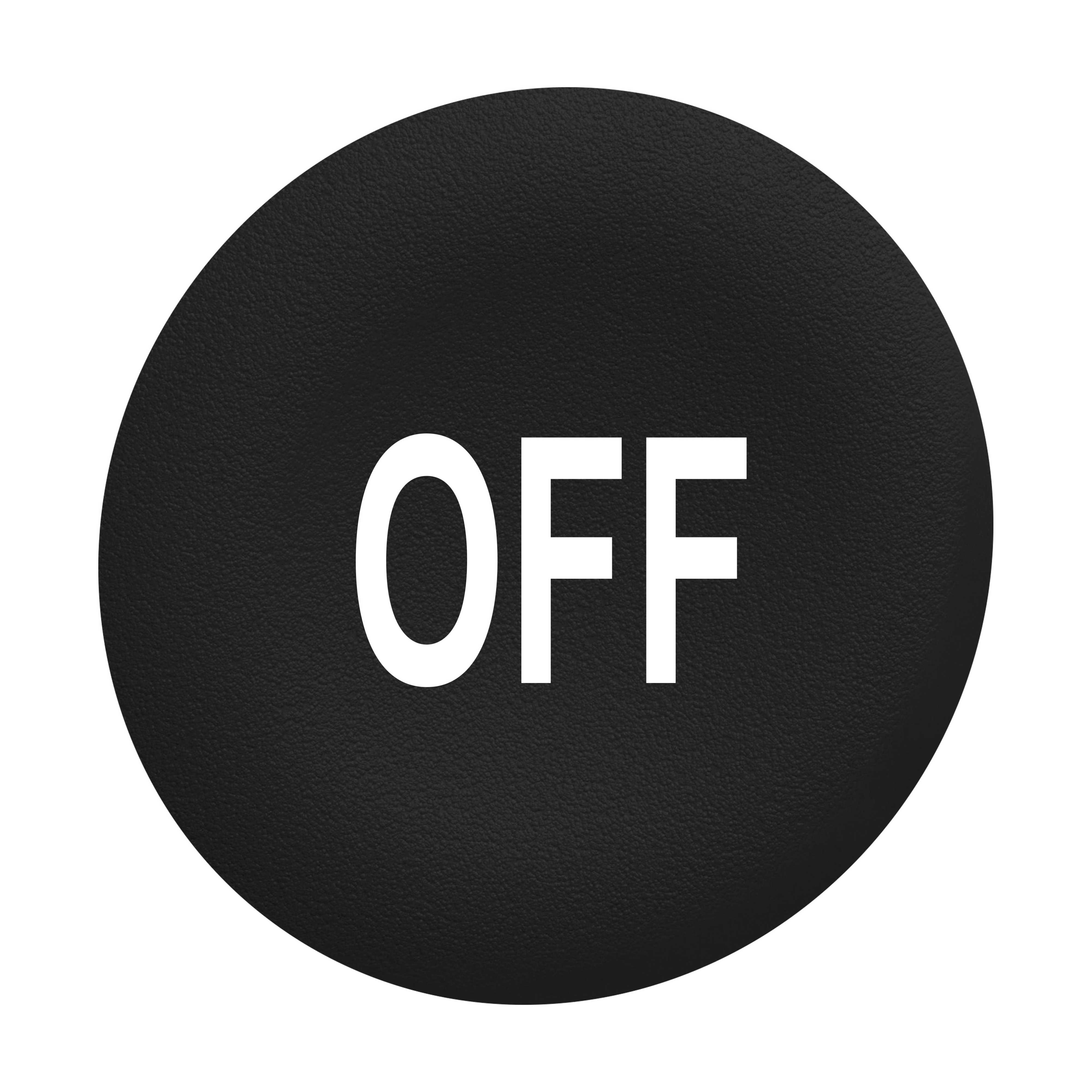 Schneider Electric - Trykknapphette for flush trykknapper uten kalott i sort med hvit "OFF"