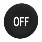 Schneider Electric - Trykknapphette for flush trykknapper uten kalott i sort med hvit "OFF"