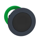 Telemecanique - Trykknapphode flush i plast med trykk/trykk og plan trykflate i sort farge