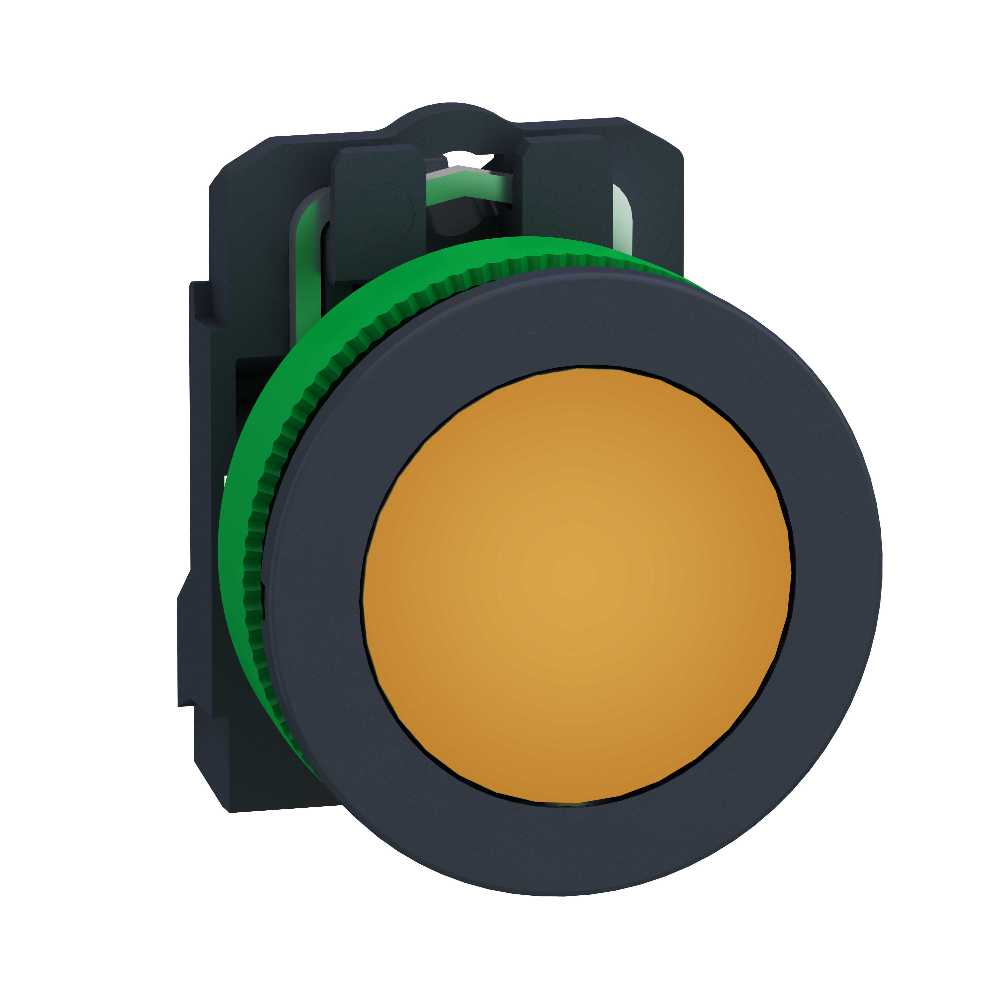 Telemecanique - Signallampe komplett flush med LED i oransje farge og 110-120VAC forsyning
