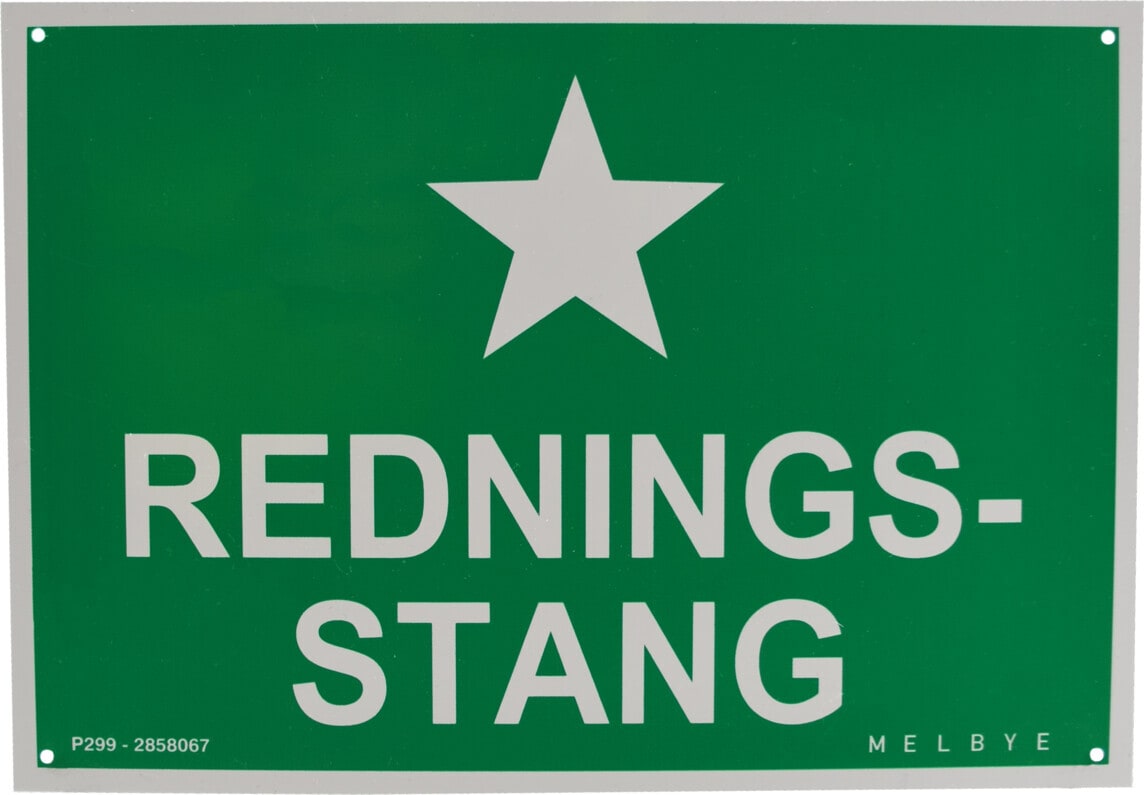 Ensto Nor AS - SKILT REDNINGSSTANG A4 GRØNN P