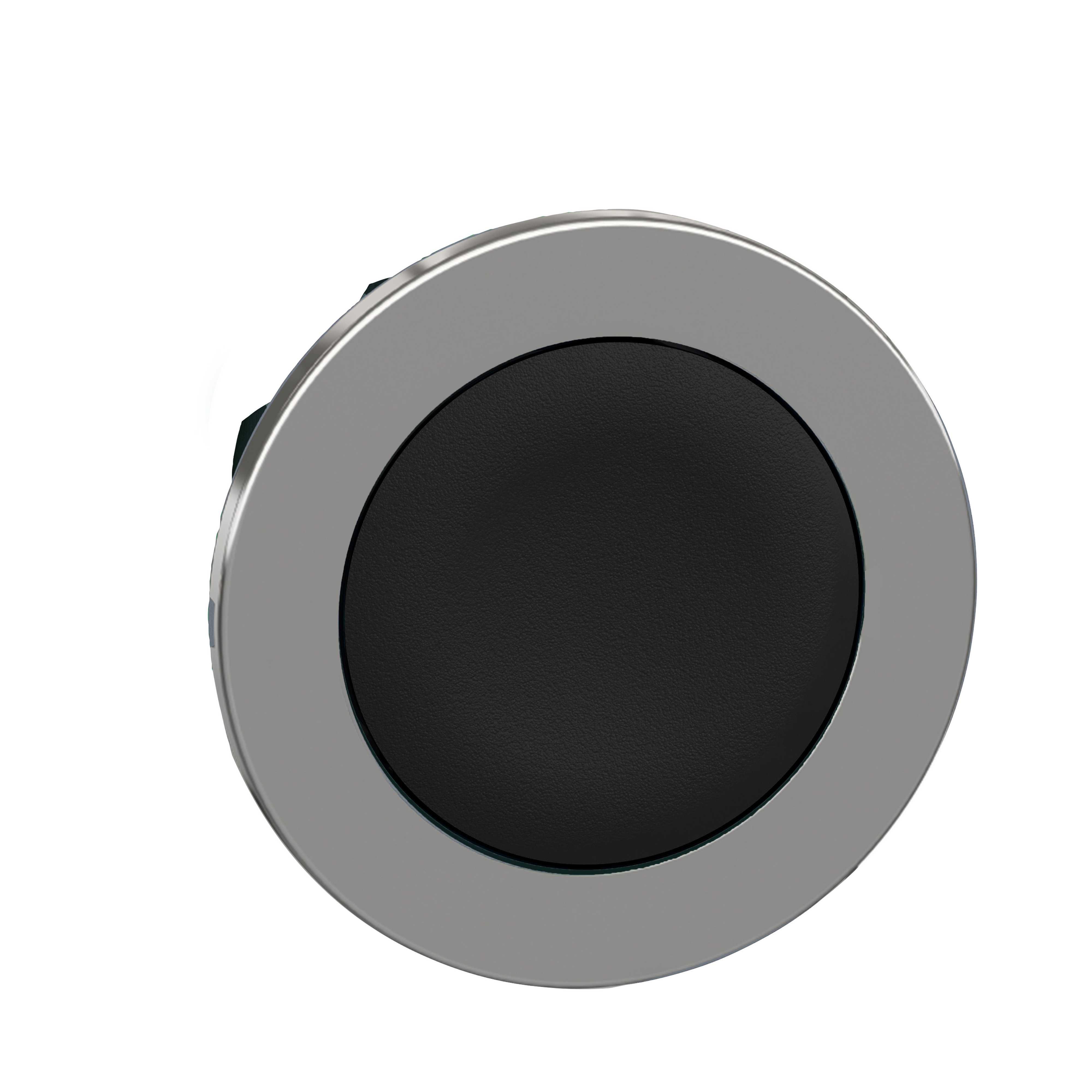 Schneider Electric - Trykknapphode flush i metall med trykk/trykk og plan trykflate i sort farge