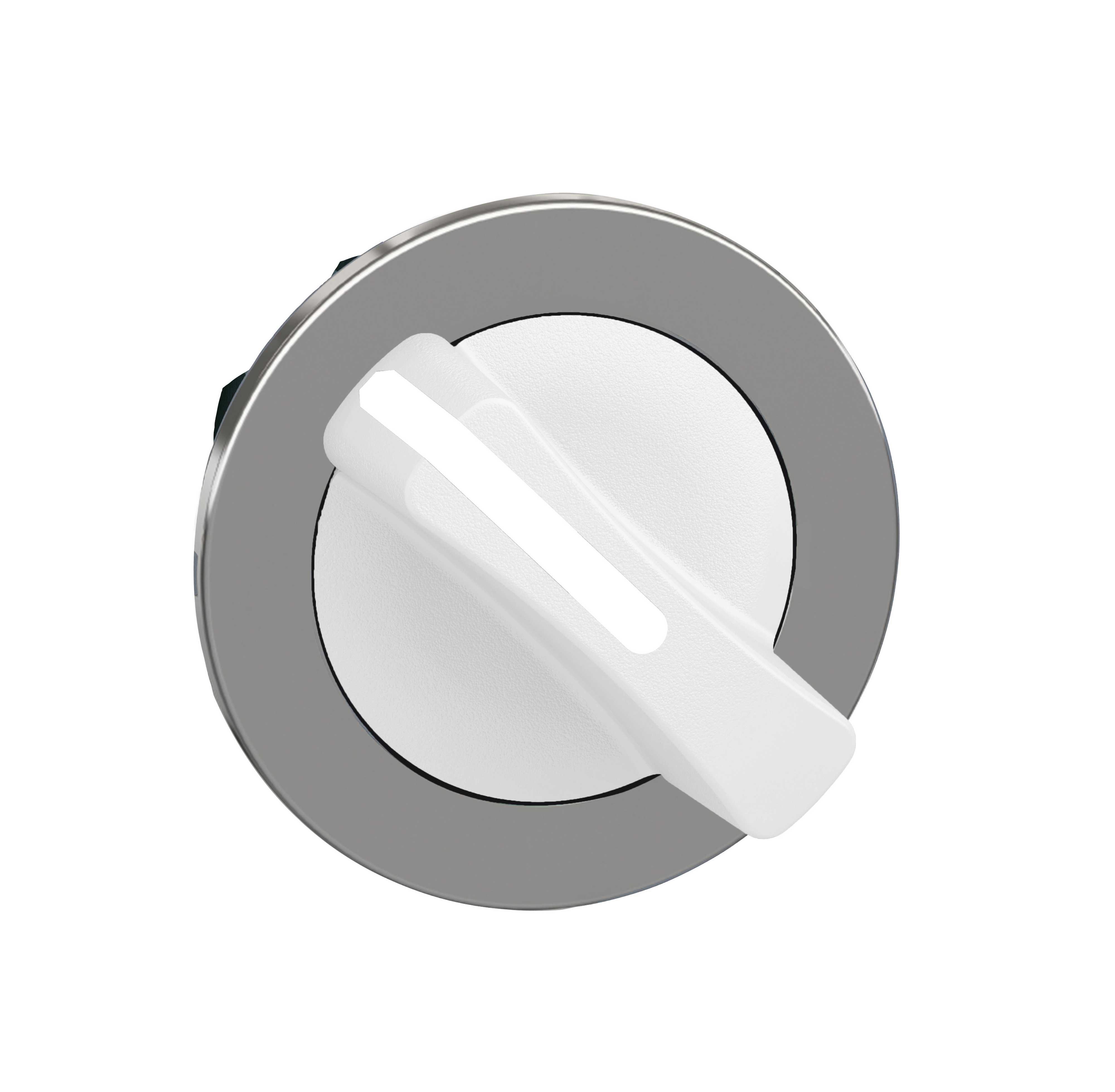 Schneider Electric - Venderhode flush i metall med kort hvit grep og 2 faste posisjoner