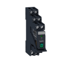 Schneider Electric - RXG pluggrelé i sokkel med låsbar testknapp og LED og 2 C/O kontakter på 5A og 24 VDC forsyning
