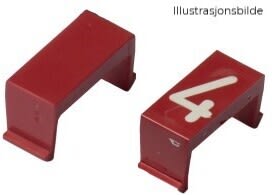 Melbye - Siffer 4 hvit på rød (Pose a 100 stk)