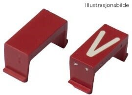 Melbye - Bokstav V hvit på rød (Pose a 100 stk)