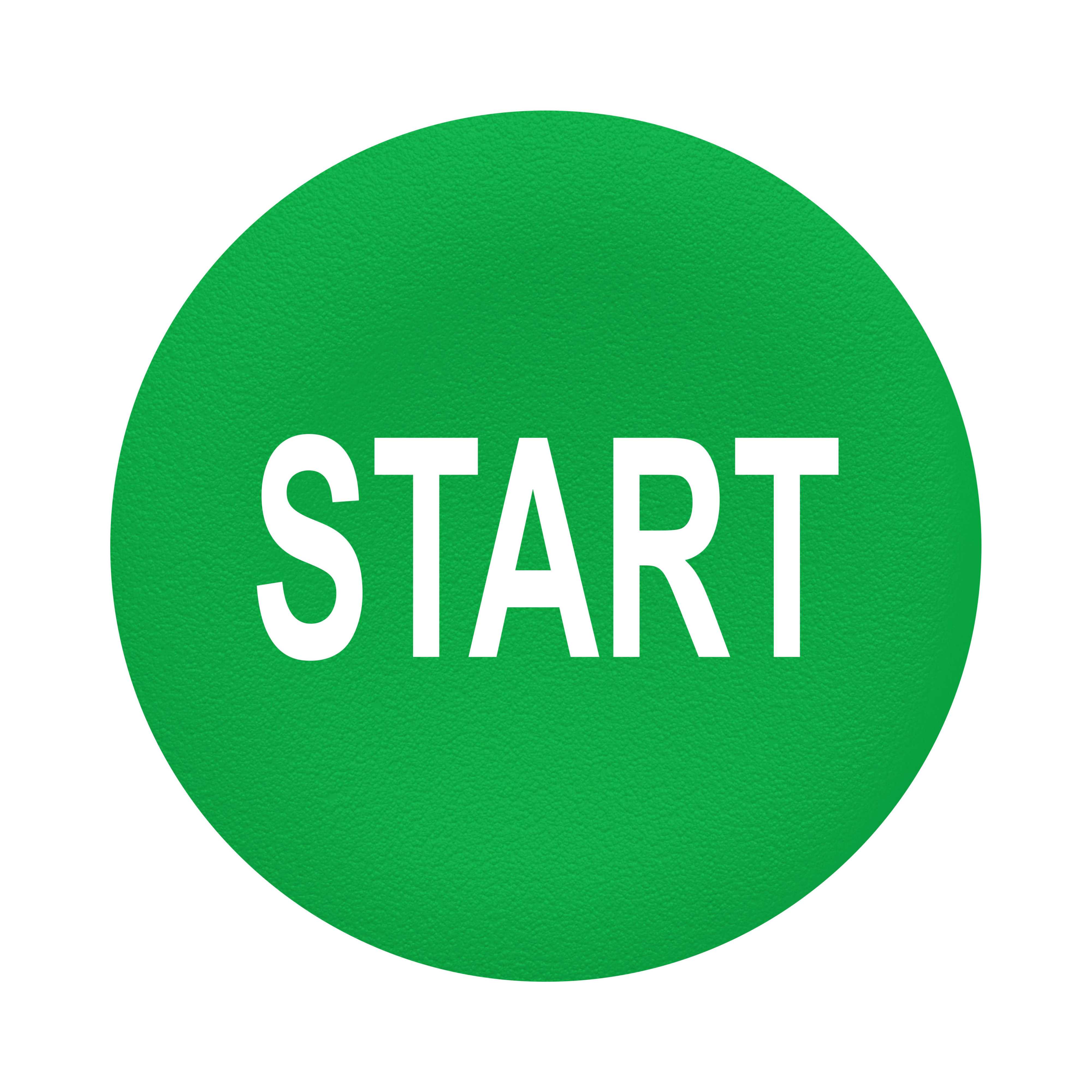Schneider Electric - Trykknapphette for flush trykknapper uten kalott i grønn med hvit "START"