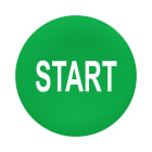 Schneider Electric - Trykknapphette for flush trykknapper uten kalott i grønn med hvit "START"
