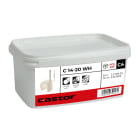 Castor - Plastklips m/spiker C 14-20 45mm Hvit for feste av rund kabel