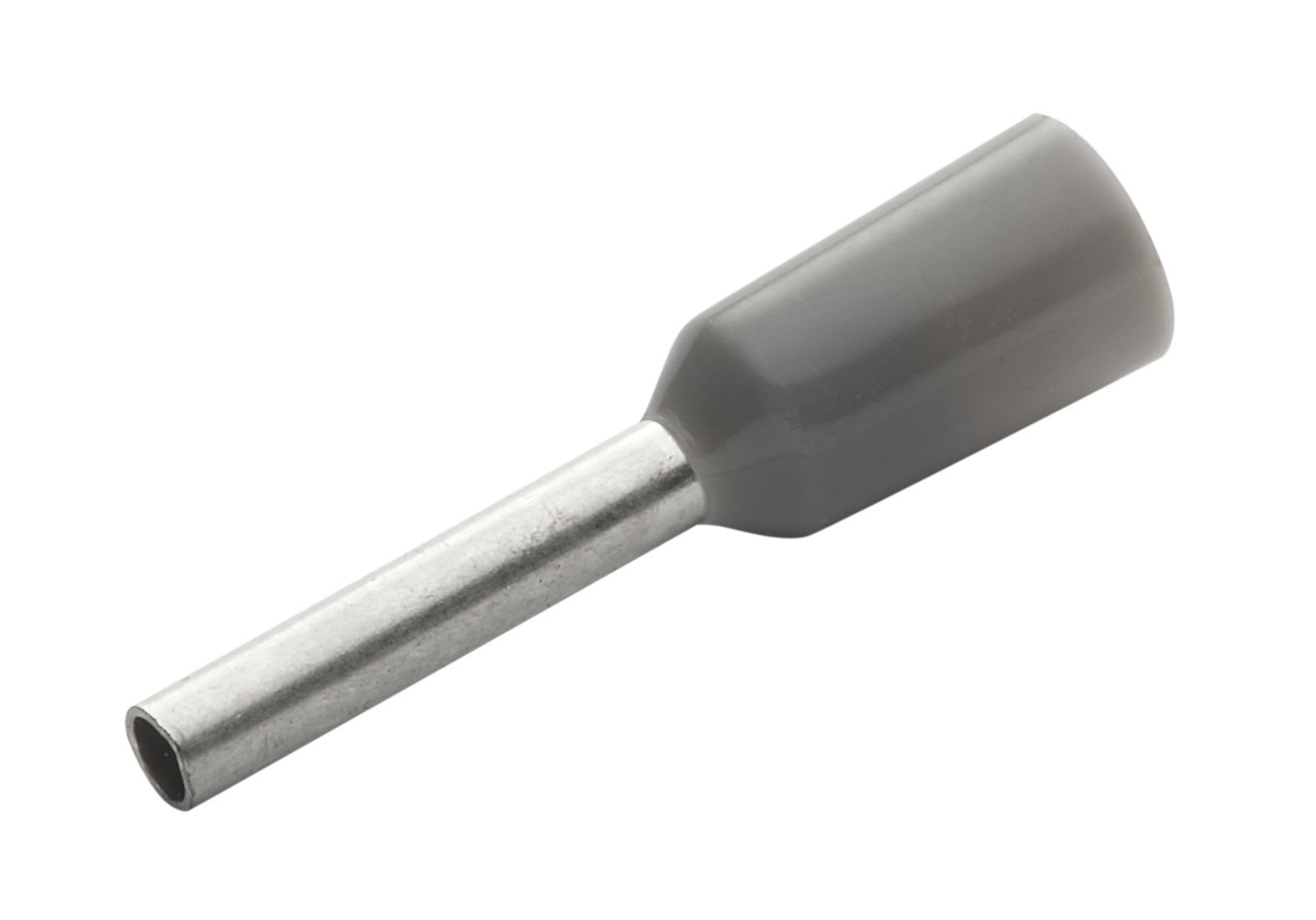 TradeForce - ENDEHYLSE 2.5mm²/L=8mm GRÅ PK100 - 50005