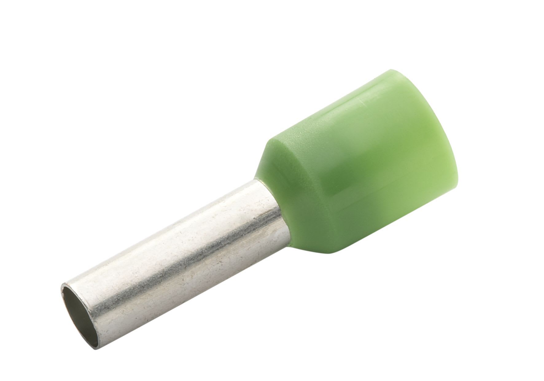 TradeForce - ENDEHYLSE 6.0mm²/L=12mm GRØNN PK100 - 50007