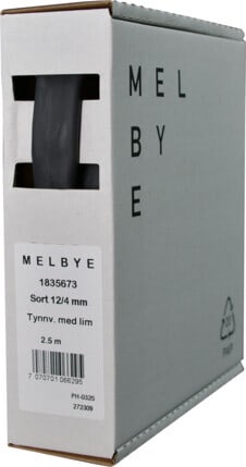Melbye - Krympeslange m/lim Sort 12-4mm