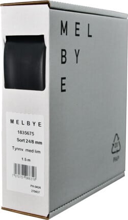 Melbye - Krympeslange m/lim Sort 24-8mm