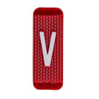 ABB Electrification - Utvendig merkesystem for kabelskap, rødt skilt V, pose a 10 stk, rød bakgrunn med hvit skrift