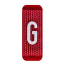 ABB Electrification - Utvendig merkesystem for kabelskap, rødt skilt G, pose a 10 stk, rød bakgrunn med hvit skrift.