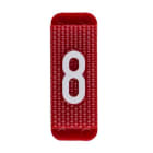 ABB Electrification - Utvendig merkesystem for kabelskap, rødt skilt 8, pose a 10 stk, rød bakgrunn med hvit skrift.