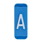 ABB Electrification - Utvendig merkesystem for kabelskap, blått skilt A, pose a 10stk, blå bakgrunn hvit skrift