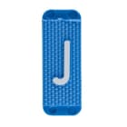 ABB Electrification - Utvendig merkesystem for kabelskap, blått skilt J, pose a 10stk, blå bakgrunn hvit skrift