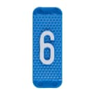 ABB Electrification - Utvendig merkesystem for kabelskap, blått skilt 6/9, pose a 10stk, blå bakgrunn hvit skrift