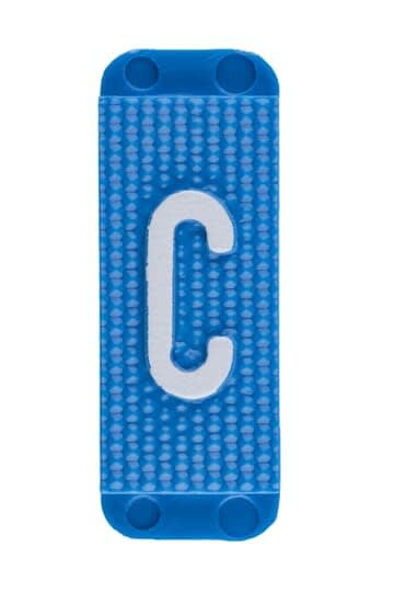 ABB Electrification - Utvendig merkesystem for kabelskap, blått skilt C, pose a 10stk, blå bakgrunn hvit skrift