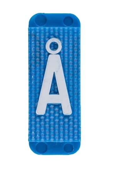 ABB Electrification - Utvendig merkesystem for kabelskap, blått skilt Å, pose a 10 stk. blå bakgrunn hvit skrift