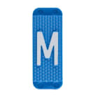 ABB Electrification - Utvendig merkesystem for kabelskap, blått skilt M, pose a 10stk, blå bakgrunn hvit skrift