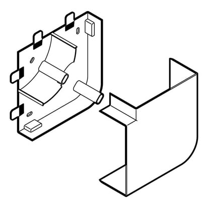 Legrand - Logix flatvinkel 190x50, Polarhvit