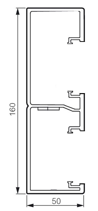 Maxeta - Logix 45, underdel 160x50, Polarhvit 2 m