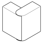 Maxeta - Logix 160x50 utvendig hjørne, justérbart, Polarhvitt