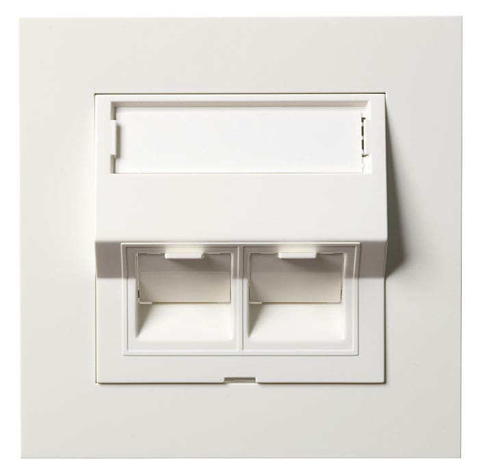 Elko - ELKO Plus modularuttak 2XRJ45 kat.6 UTP, LSA terminering, for innfelling, sort