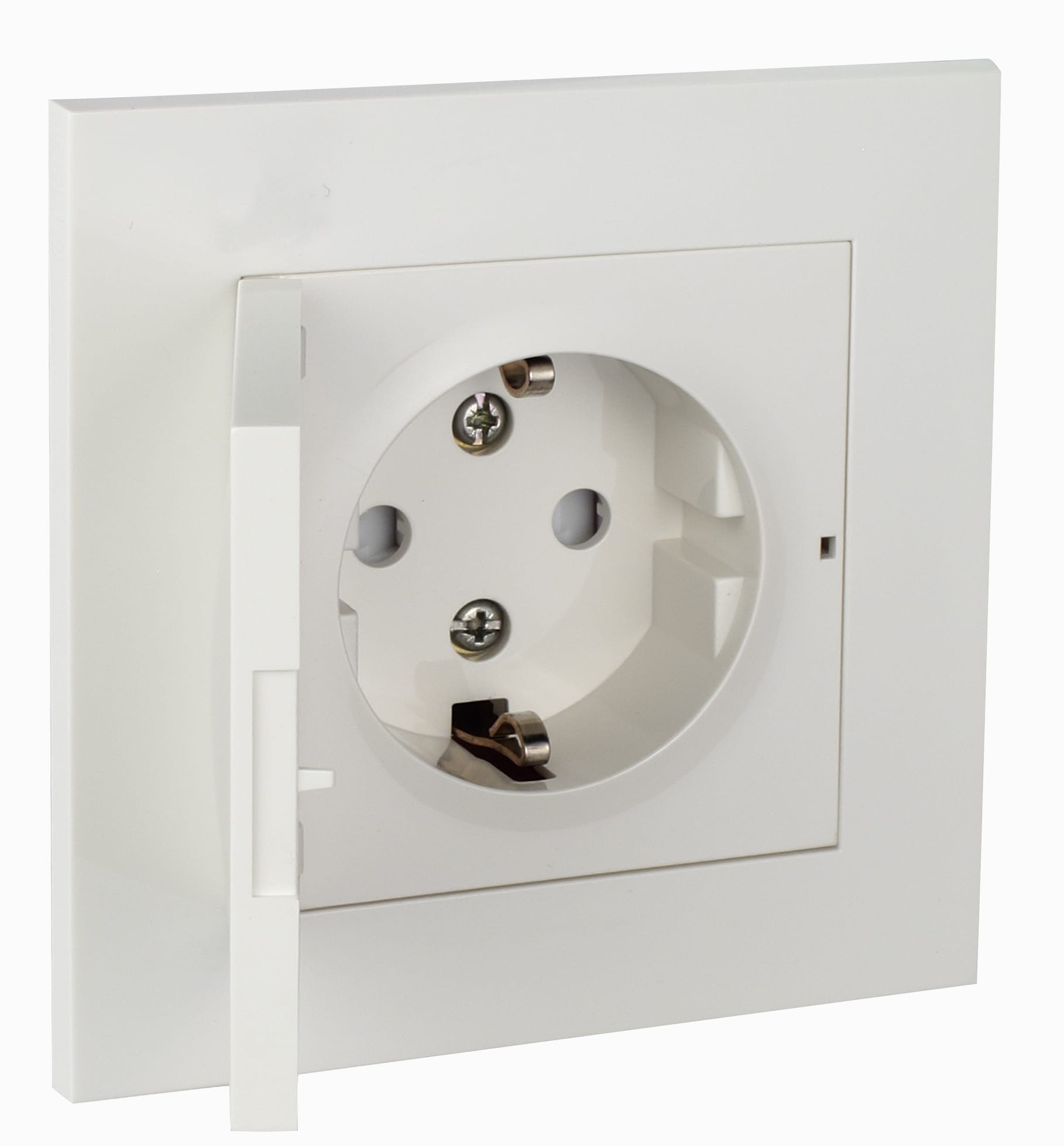 Elko - ELKO Plus enkel stikk innfelt m/jord lokk Polarhvit