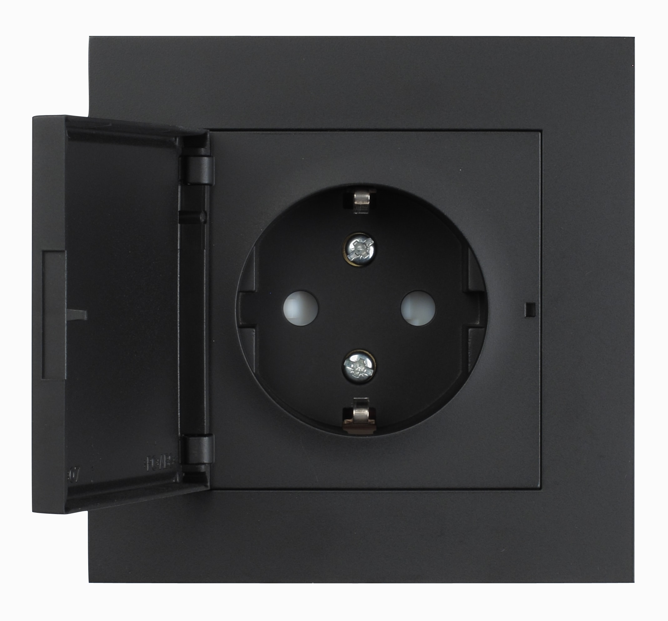 Elko - ELKO Plus enkel stikk innfelt m/jord lokk sort