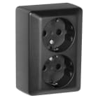 Elko - RS1090 PT stikk m/jord Påvegg sort