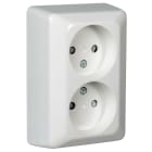 Elko - RS1050 PT stikk u/jord Påvegg Polarhvit