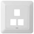 Elko - ELKO RS16 tom senterplate for 3xKeystone, for innfelling, polarhvit