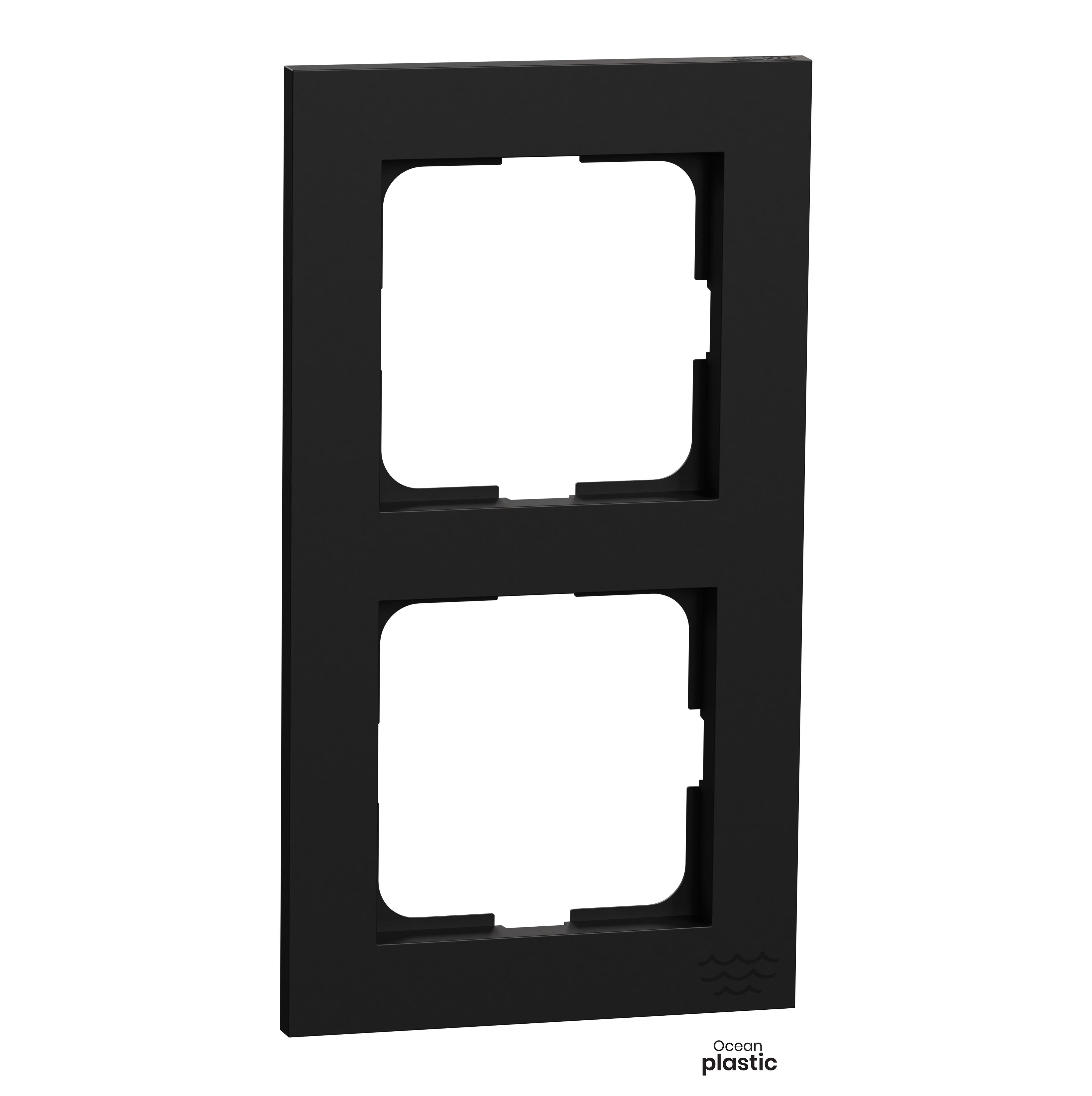 Elko - Kombinasjonsplate med 2 hull i ELKO Havplast Plus design.For bruk i innfelt installasjon eller kappe