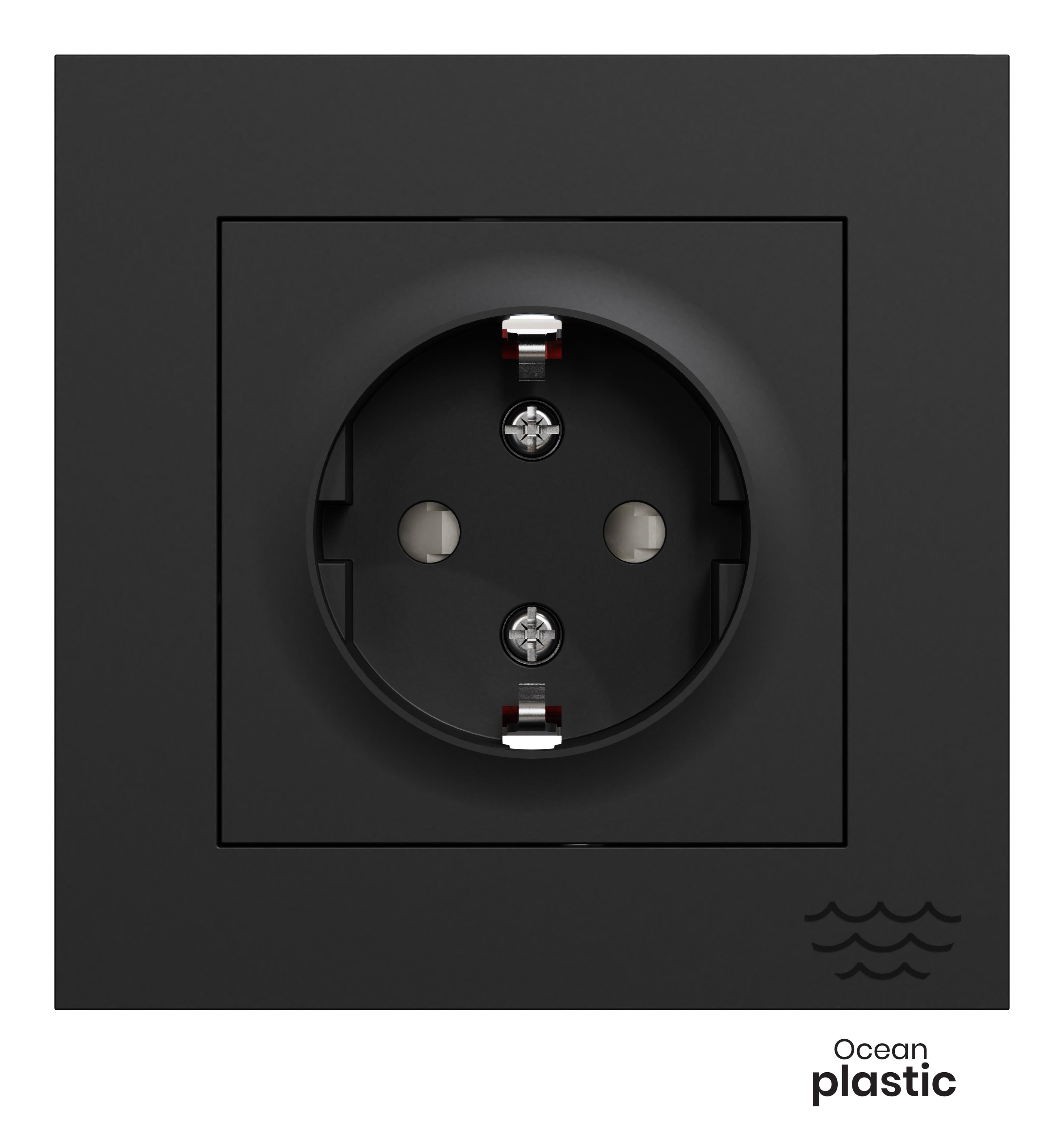 Elko - Enkel innfelt stikkontakt med jord i ELKO Havplast Plus design.