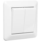 Elko - RS Renhvit innfelt bryter 2x 1 polet for bruk der det ønskes styring av to soner