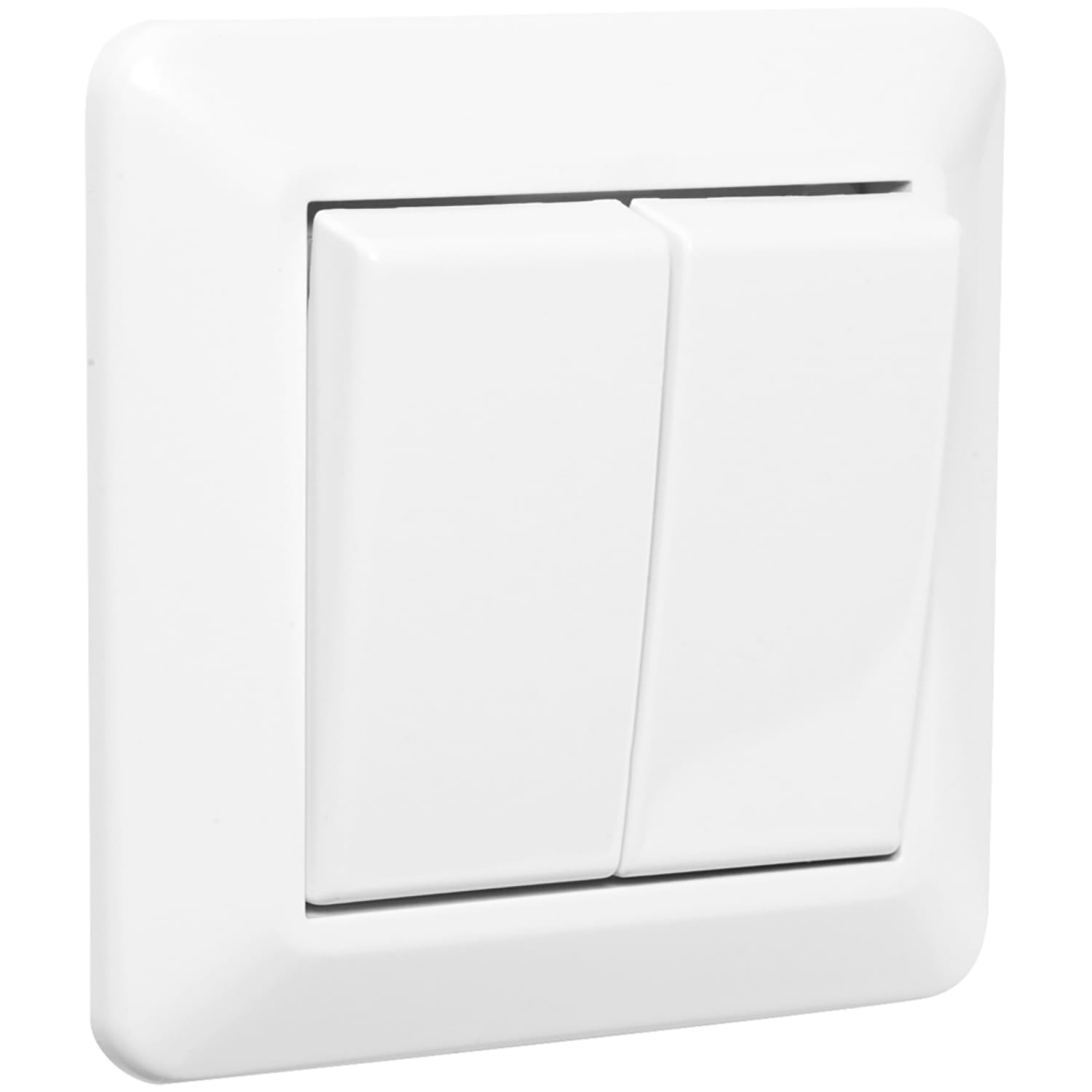 Elko - RS Renhvit dobbel vekselvender for bruk der man ønsker å styre lyset på to steder fra flere steder