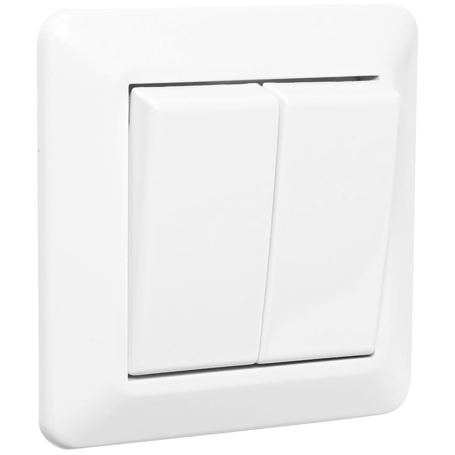 Elko - RS Renhvit dobbel vekselvender med hurtigklemme, benyttes for å styre 2 soner på 2 steder