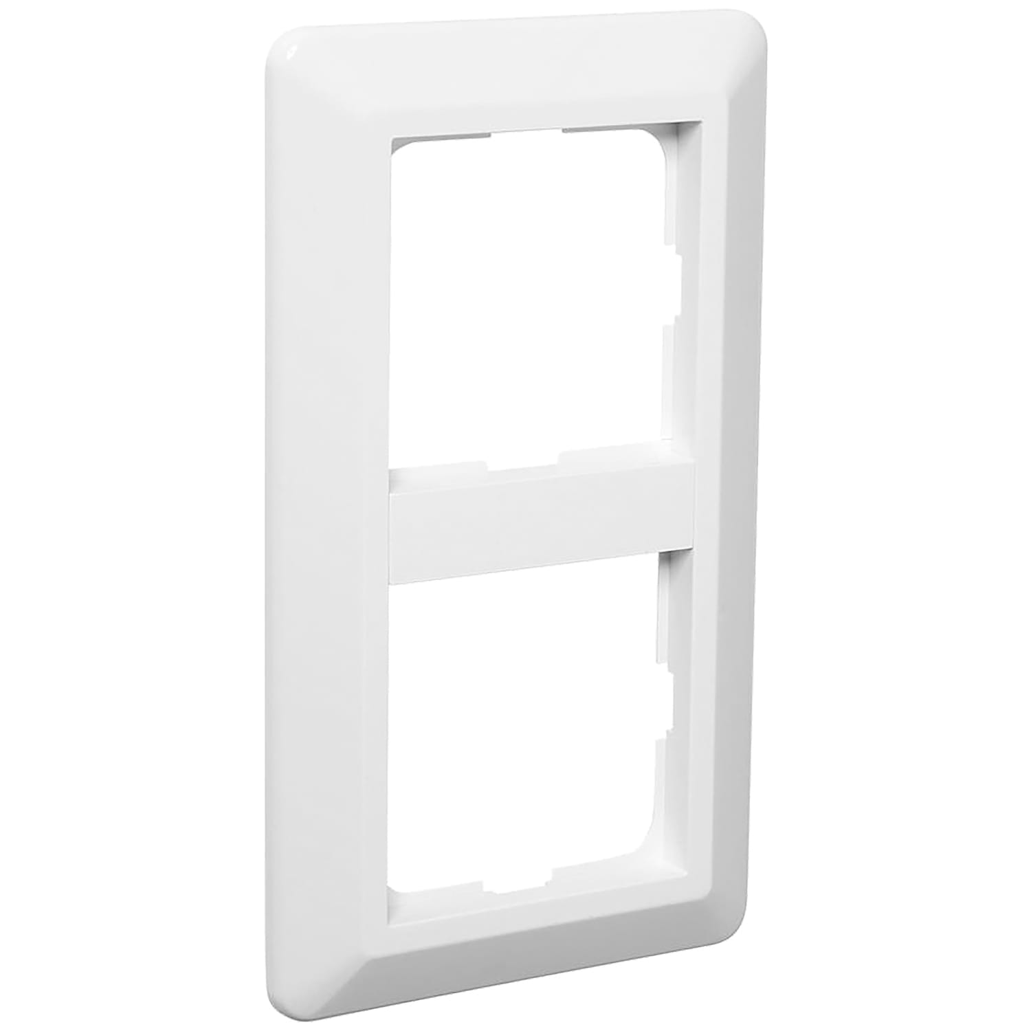 Elko - RS Renhvit 2 hulls ramme for bruk i innfelt installasjon eller med påveggskappe.