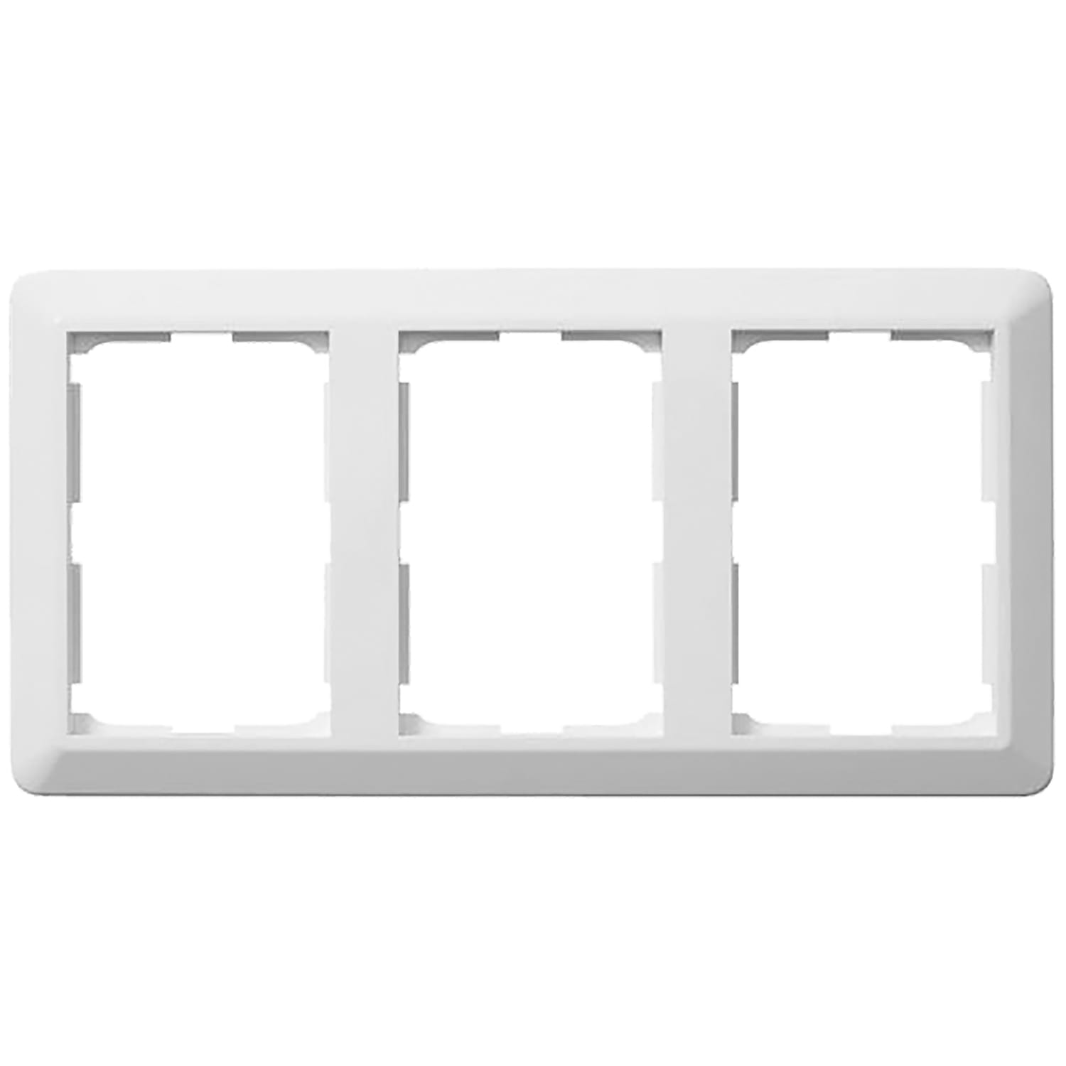 Elko - RS Renhvit 3 hulls dobbelstikkontaktramme for dobbelstikk, kan benyttes i enkel eller 1,5 veggboks