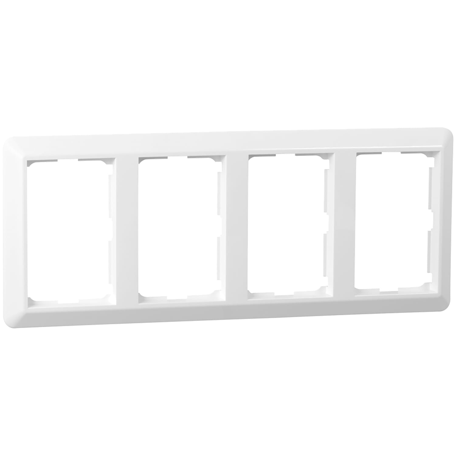 Elko - RS Renhvit 4 hulls dobbelstikkontaktramme for dobbelstikk, kan benyttes i enkel eller 1,5 veggboks