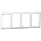 Elko - RS Renhvit 4 hulls dobbelstikkontaktramme for dobbelstikk, kan benyttes i enkel eller 1,5 veggboks