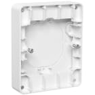 Elko - RS Renhvit påveggskappe for dobbel innfelt stikkontakt, der denne ønskes montert over veggboks.