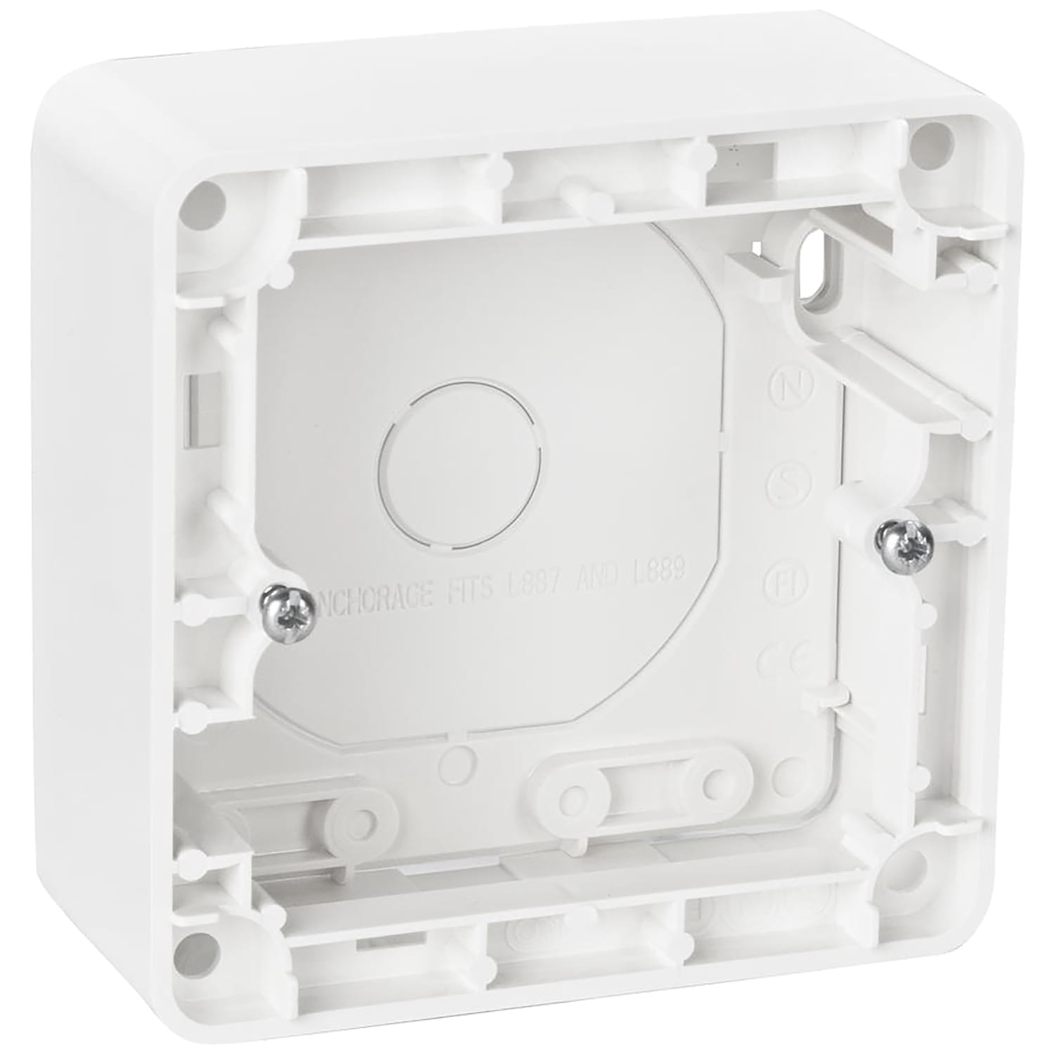 Elko - RS Renhvit 35mm enkel påveggskappe for bruk med innfelt utstyr som ønskes montert påvegg