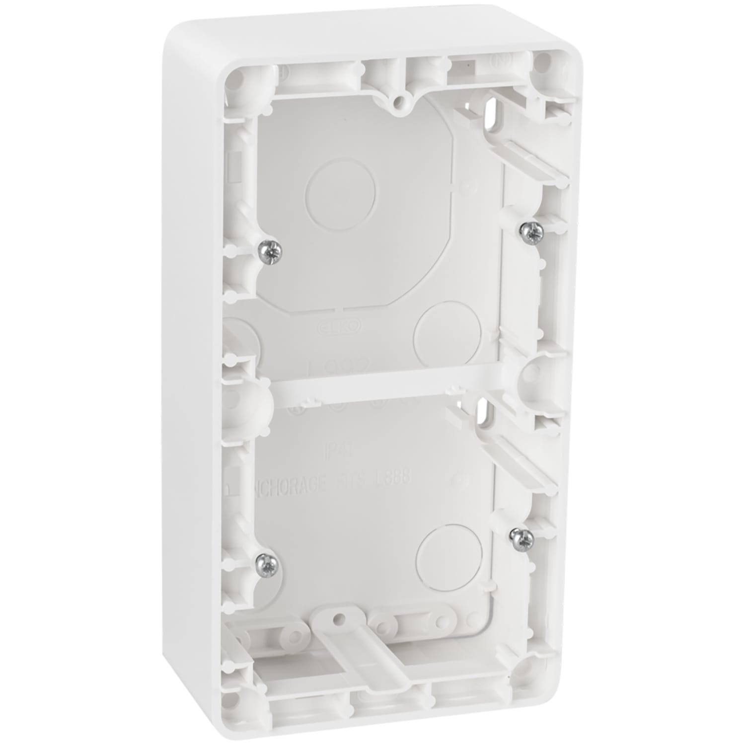 Elko - RS Renhvit 35mm dobbel påveggskappe for bruk med innfelt utstyr som ønskes montert påvegg