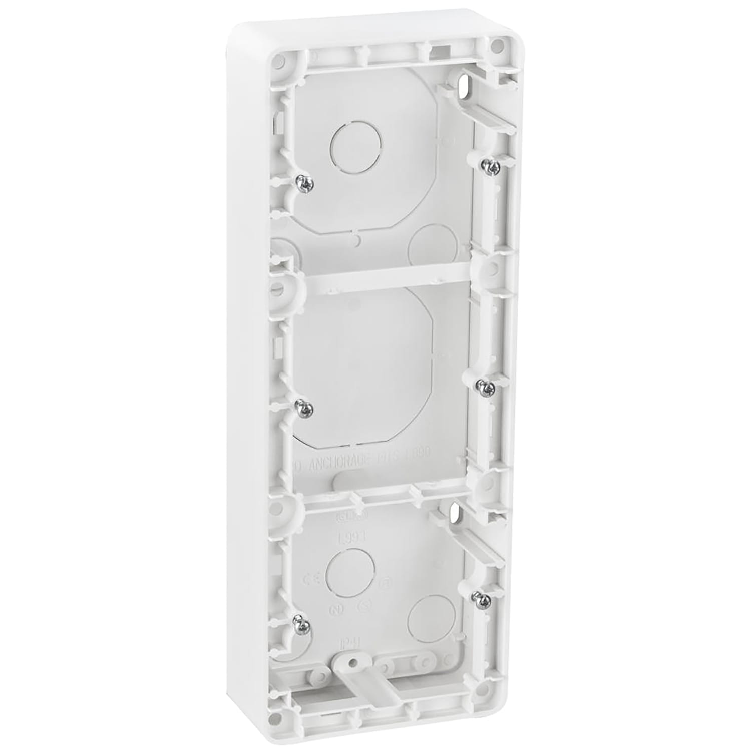 Elko - RS Renhvit 35mm trippel påveggskappe for bruk med innfelt utstyr som ønskes montert påvegg