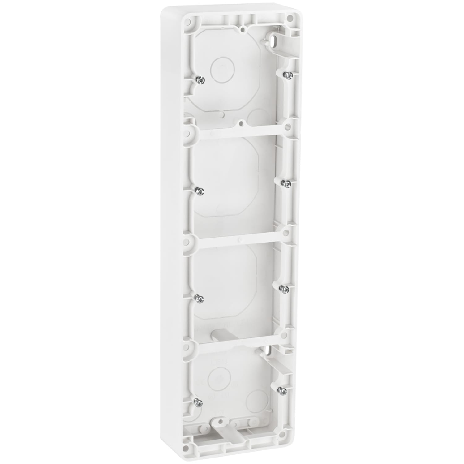 Elko - RS Renhvit 35mm 4-hulls påveggskappe for bruk med innfelt utstyr som ønskes montert påvegg