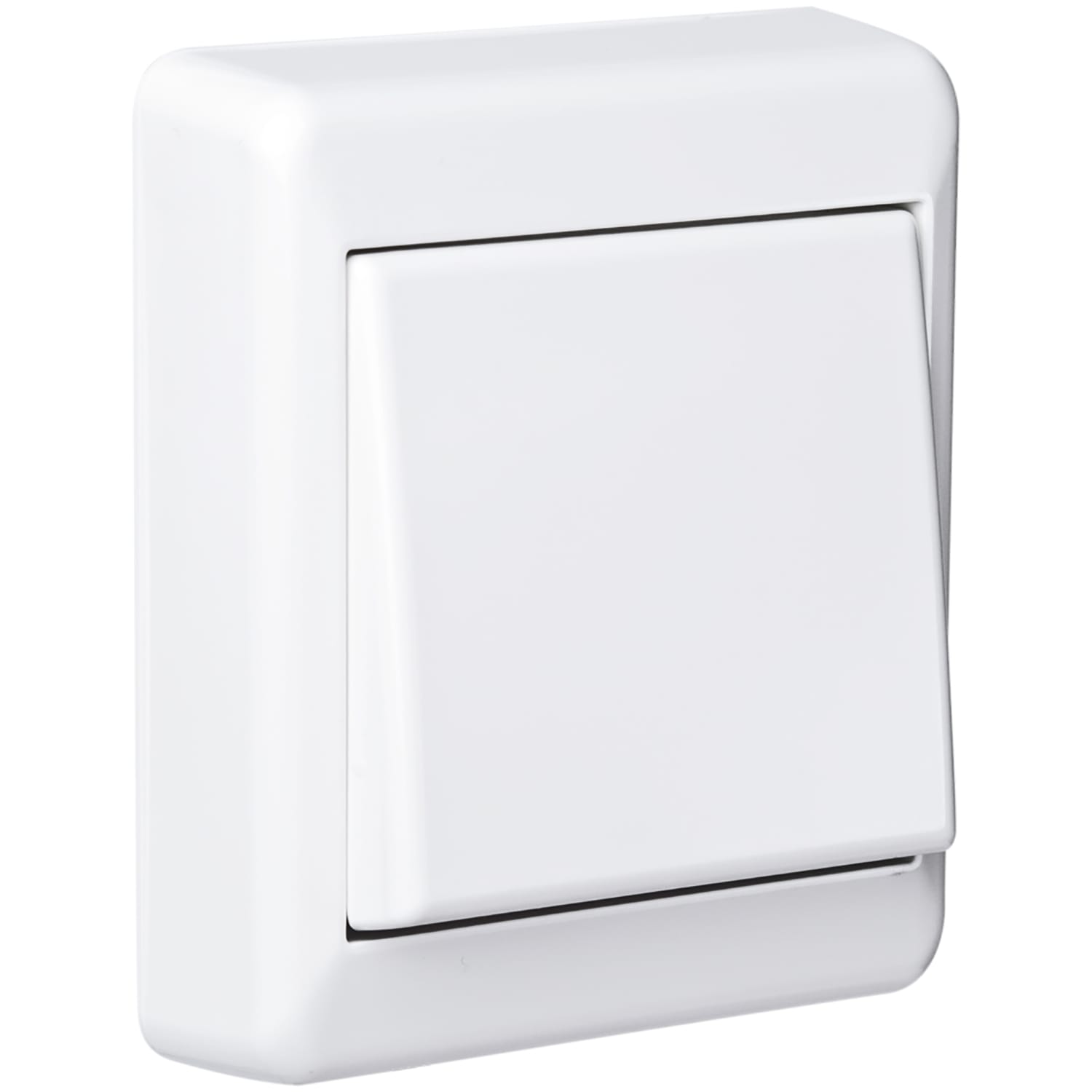 Elko - RS Renhvit utenpåliggende 1-polet bryter for lysstyring i f.eks stue, soverom eller gang